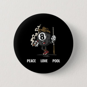 Badge Rond 5 Cm Drôle 8 Ball Billard Joueur Huit Ball Billi