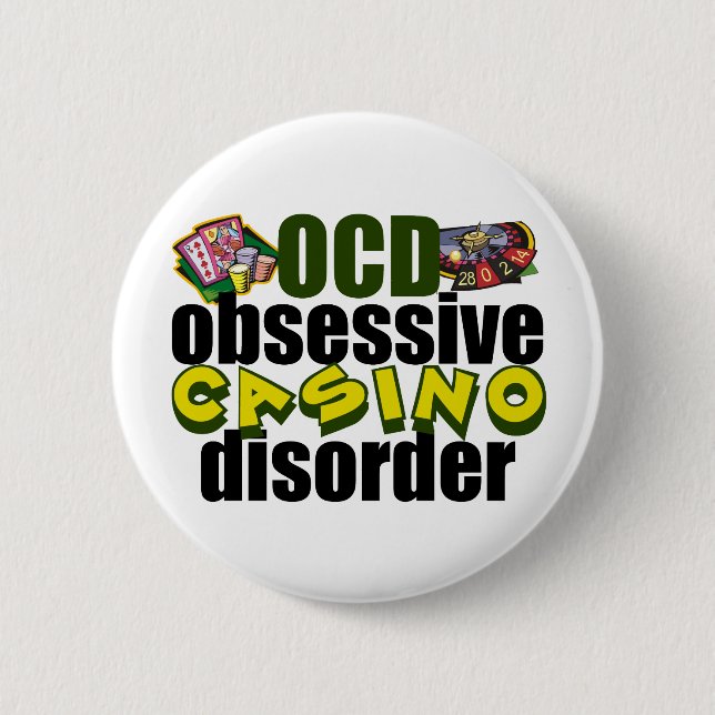 Badge Rond 5 Cm Drôle accroc au casino (Devant)
