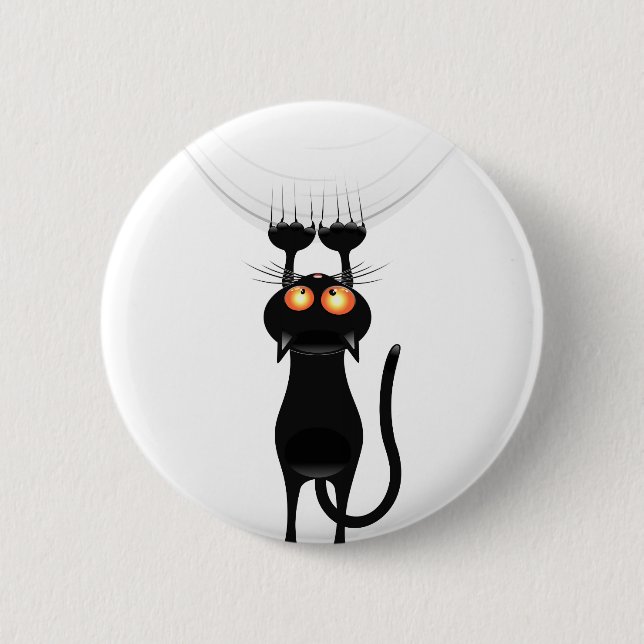 Badge Rond 5 Cm Drôle Accrocher sur le chat (Devant)