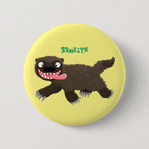 Badge Rond 5 Cm Drôle animal avide de carcajou