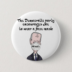 Badge Rond 5 Cm Drôle anti-Joe Biden avec Mask Politics