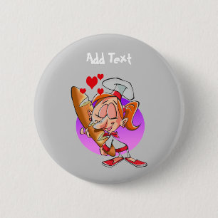 Badge Rond 5 Cm Drôle baker caricature pain fabricant personnalisé
