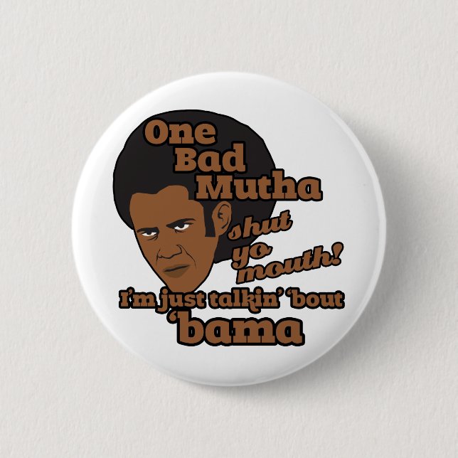Badge Rond 5 Cm Drôle Barack Obama (Devant)