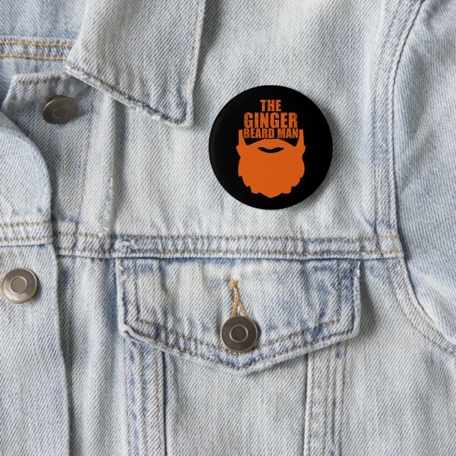Badge Rond 5 Cm Drôle barbe à gingembre homme (En situation)