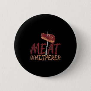 Badge Rond 5 Cm Drôle Barbecue Viande Fumée Steak Idée cadeau Barb