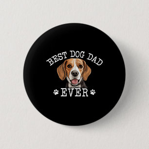 Badge Rond 5 Cm Drôle Beagle papa Fête des pères Vintage Jamais Ai