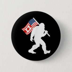 Badge Rond 5 Cm Drôle Bigfoot Canada Les 51 États Trump Canada Éta