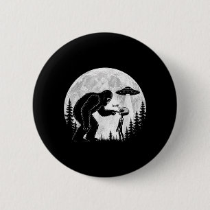 Badge Rond 5 Cm Drôle Bigfoot Sasquatch Taper le Nez Alien Ufo Hum