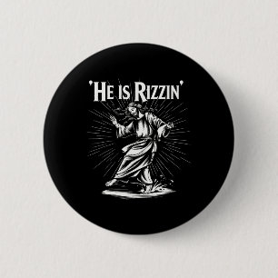 Badge Rond 5 Cm Drôle Breking Cool Rizz Vibe Il Est Rizzin Jésus D