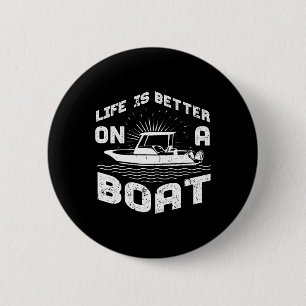 Badge Rond 5 Cm Drôle cadeau de bateau Hommes Cool Propriétaire de