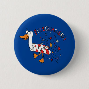 Badge Rond 5 Cm Drôle Canard 4 juillet Enfants mignonne