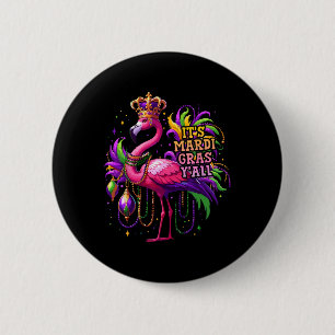 Badge Rond 5 Cm Drôle Carnaval Idée cadeau Flamant rose Mardi Gras