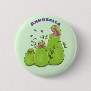 Badge Rond 5 Cm Drôle carnivore carnivore carnivore plante dessin