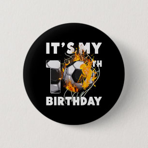 Badge Rond 5 Cm Drôle C'est Mon 10e Anniversaire 10 Ans Football P