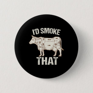Badge Rond 5 Cm Drôle Chef Sarcastique Boucher Cook Bbq Je Fumerai