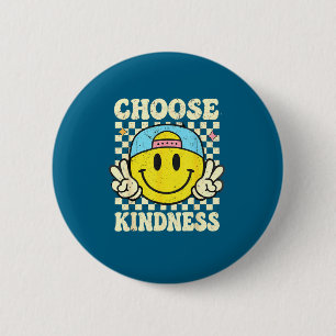Badge Rond 5 Cm Drôle Choisissez la gentillesse Sourire Visage Gro