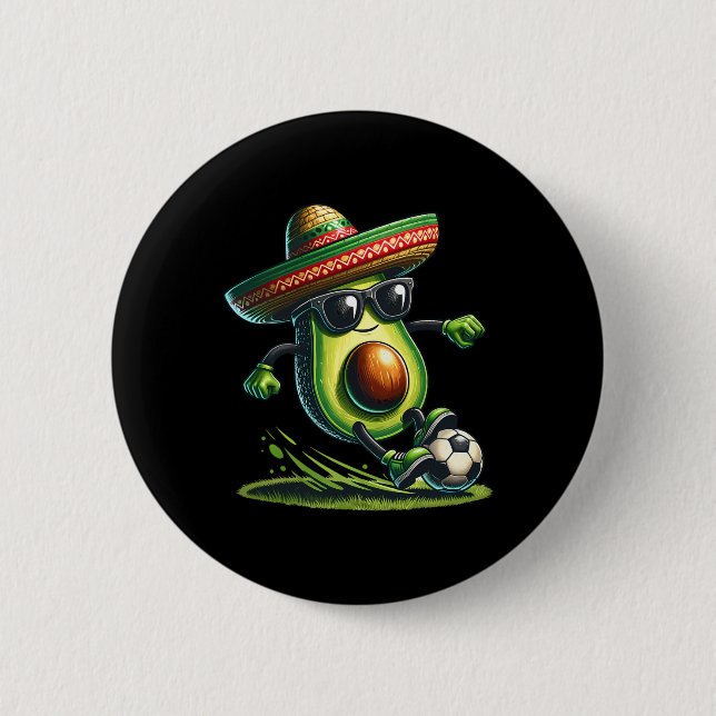 Badge Rond 5 Cm Drôle Cinco De Mayo Avocado Montrant Des Compétenc (Devant)
