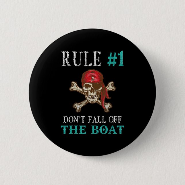 Badge Rond 5 Cm Drôle Citation Pirate Tampa Gasparilla Crossbones  (Devant)