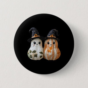 Badge Rond 5 Cm Drôle Citrouille fantôme mignon Halloween Patchwor