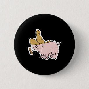 Badge Rond 5 Cm drôle cochon de colline