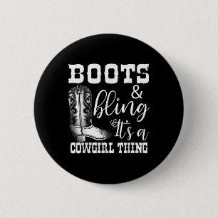 Badge Rond 5 Cm Drôle Cowgirl Boots Bling Women Cadeau Cute Lote C