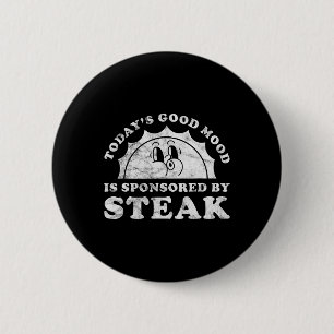 Badge Rond 5 Cm Drôle Cute Retro Steak Vintage Ou Viande Barbecu