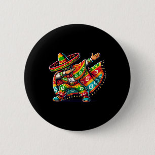 Badge Rond 5 Cm Drôle Dabbing Boys Mexicain Poncho Cinco De Mayo