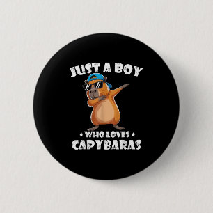 Badge Rond 5 Cm Drôle Dabbing Capybara Porter Casquette Amoureux d