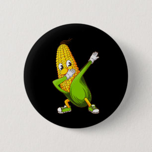 Badge Rond 5 Cm Drôle Dabbing Corn Cadeau Cute Danser Agriculteurs