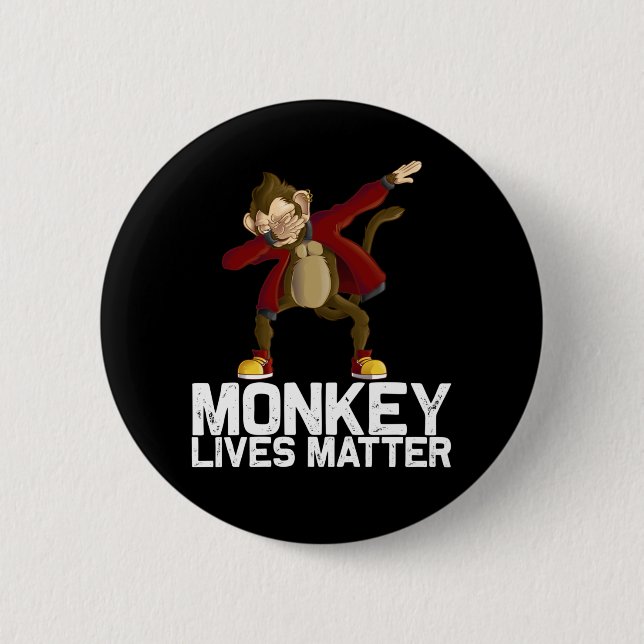 Badge Rond 5 Cm Drôle Dabbing Singe (Devant)