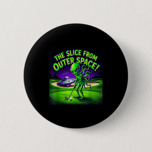 Badge Rond 5 Cm Drôle d'alien de golf la tranche de l'espace