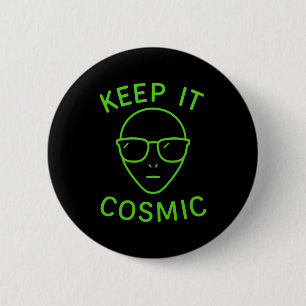 Badge Rond 5 Cm Drôle d'alien Ufo Zone 51 - Gardez-le Confort Cosm