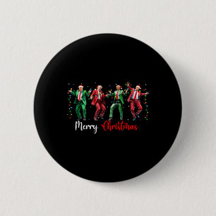 Badge Rond 5 Cm Drôle danse Trump Père Noël Joyeux Noël Paja