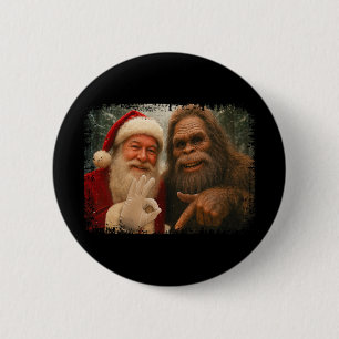 Badge Rond 5 Cm Drôle de 67 Santa avec Bigfoot Six Sept 6 7 Meme C
