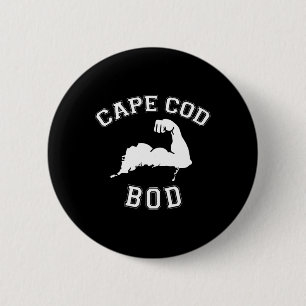 Badge Rond 5 Cm Drôle de Cape Cod Bod Machusetts Été Plage Fitness