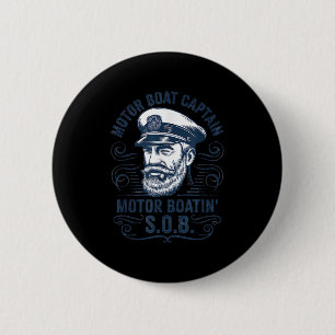 Badge Rond 5 Cm Drôle de capitaine de bateau ponton père capitaine