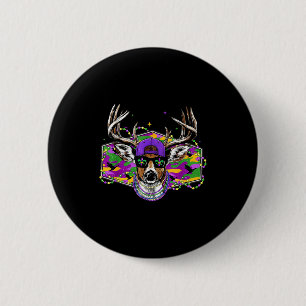 Badge Rond 5 Cm Drôle de chasse au cerf buck Mardi Gras garçons ma