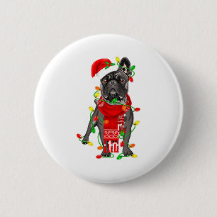 Badge Rond 5 Cm Drôle de chien Bouledogue Français arbre de Noël l