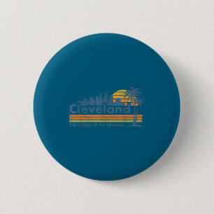 Badge Rond 5 Cm Drôle de Cleveland Skyline San Diego du Midwest R