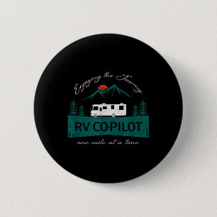 Badge Rond 5 Cm Drôle de copilote de camping-car camping