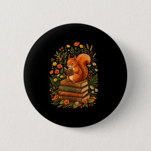 Badge Rond 5 Cm Drôle de cottagecore fairycore bibliothécaire écur