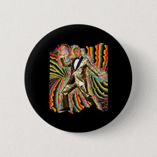 Badge Rond 5 Cm Drôle de Donald Trump Disco Danse 60s 70s 80s Prés
