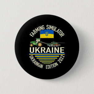 Badge Rond 5 Cm Drôle de fermier ukrainien vole le char mème je su