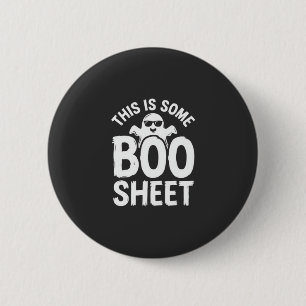 Badge Rond 5 Cm Drôle de feuille de Boo fantôme Halloween Design_1