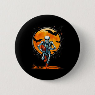 Badge Rond 5 Cm Drôle de football américain Skeleton Player Hallow