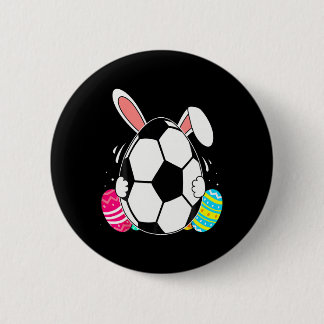 Badge Rond 5 Cm Drôle de football Ll avec des oreilles de lapin jo