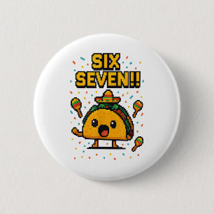 Badge Rond 5 Cm Drôle de Gamer Taco Six Sept Cinco De Mayo 67 Mexi