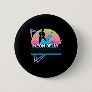 Badge Rond 5 Cm Drôle de Jiu Jitsu Bjj Rétro Néon Ventre