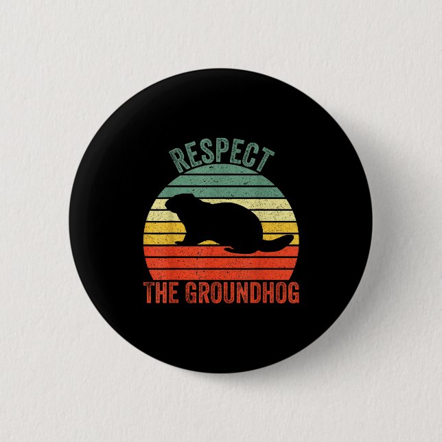 Badge Rond 5 Cm Drôle de marmotte respecte la marmotte  (Devant)