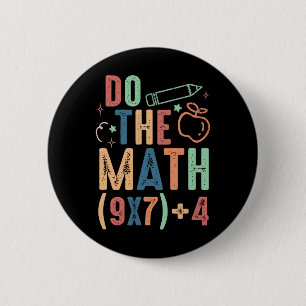 Badge Rond 5 Cm Drôle de maths 67 mème six sept garçon fille ensei